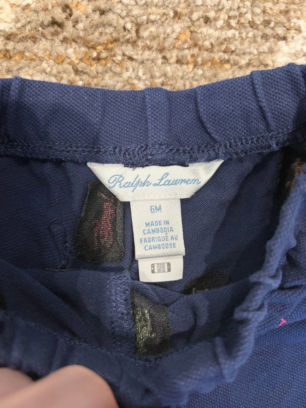 Ralph Lauren Navy Embroidered logo baby Shorts - Picture 2 of 2